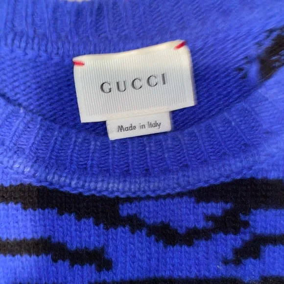 Gucci Red and Blue Tiger Sweater